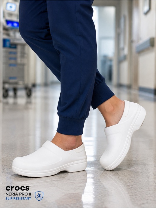 CROCS Other - Crocs Neria Pro II White Slip Resistant Work Clogs Women’s W7